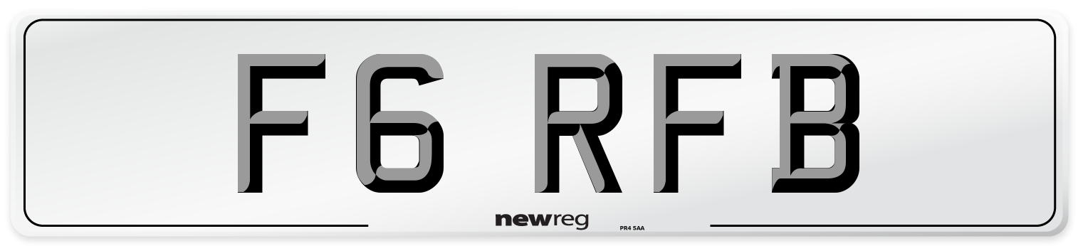 F6 RFB Number Plate from New Reg